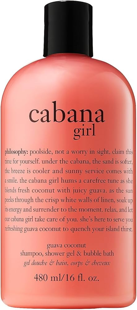 Amazon.com: philosophy Cabana Girl Shampoo, Shower Gel & Bubble Bath, 16 Fl Oz (Pack of 1) : Beau... | Amazon (US)