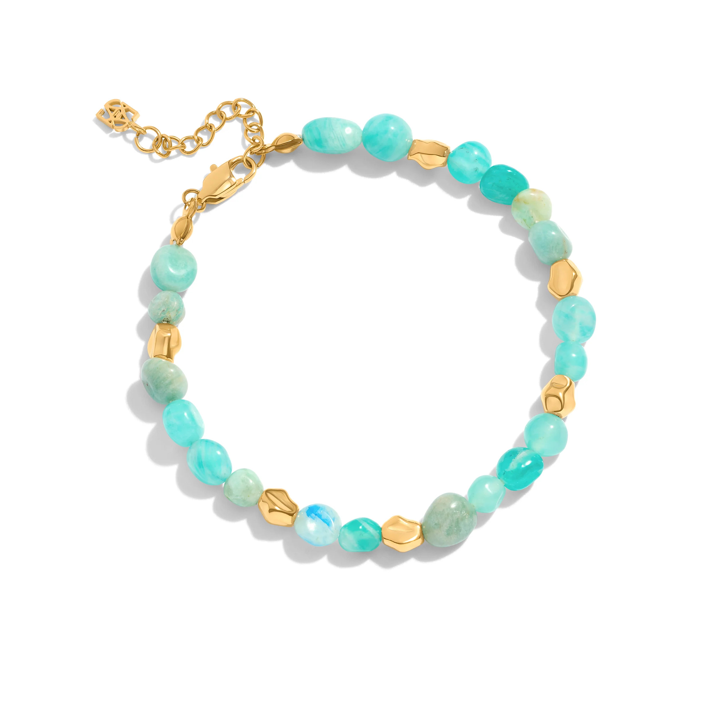 Amazonite & Gold Beaded Bracelet (Gold) | Abbott Lyon