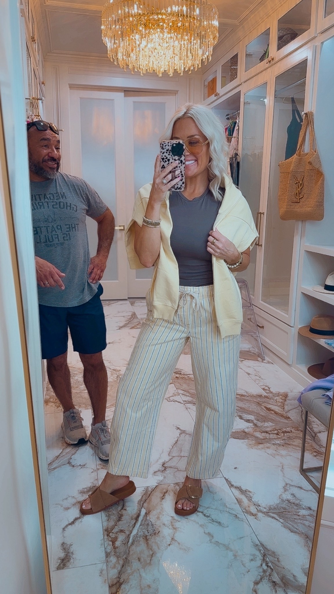 Up to 60% off spring summer from gap
Size small in pants 
Large in sweatshirt 