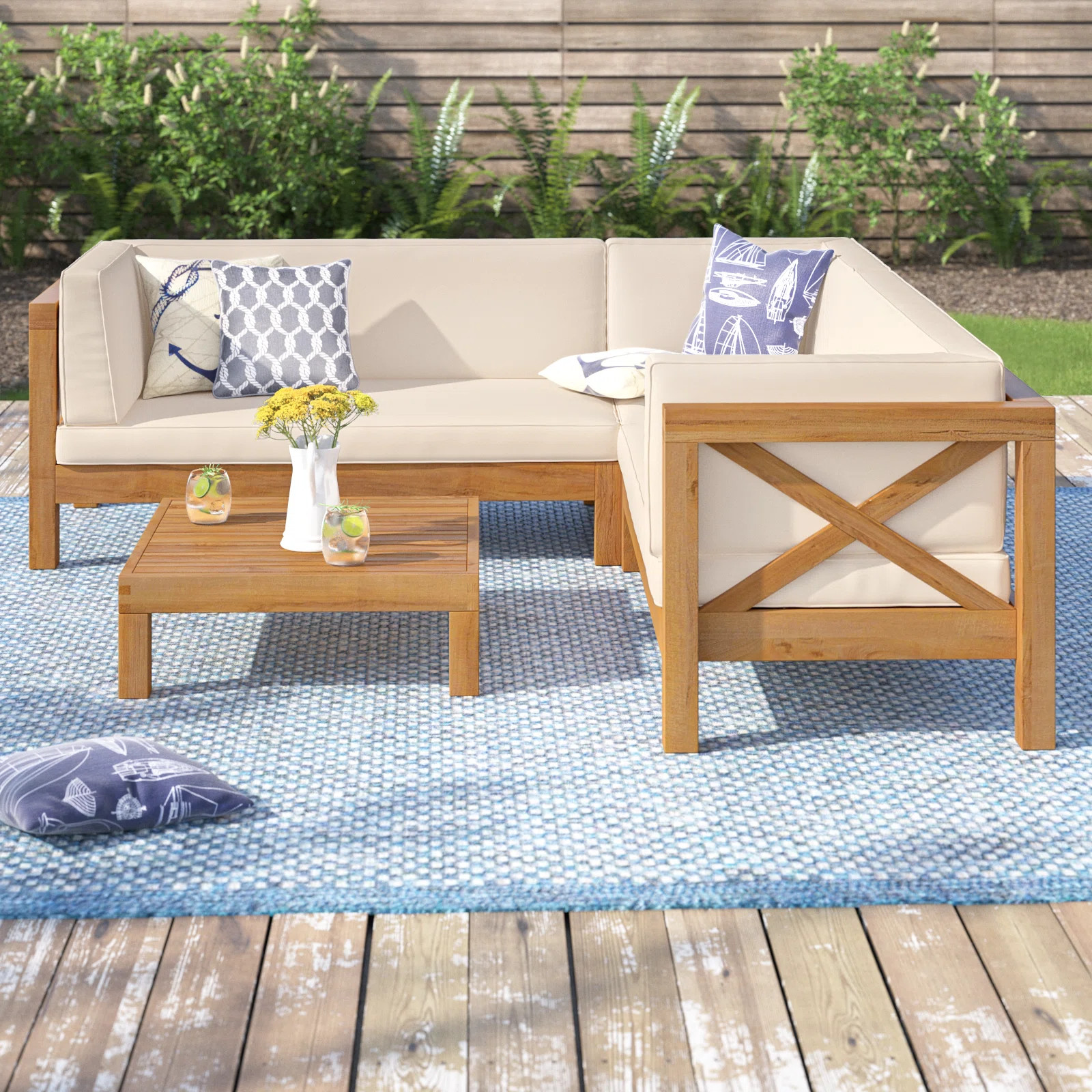 Luthersville 4 Piece Sectional Seating Sofa Set with Cushions | Wayfair North America