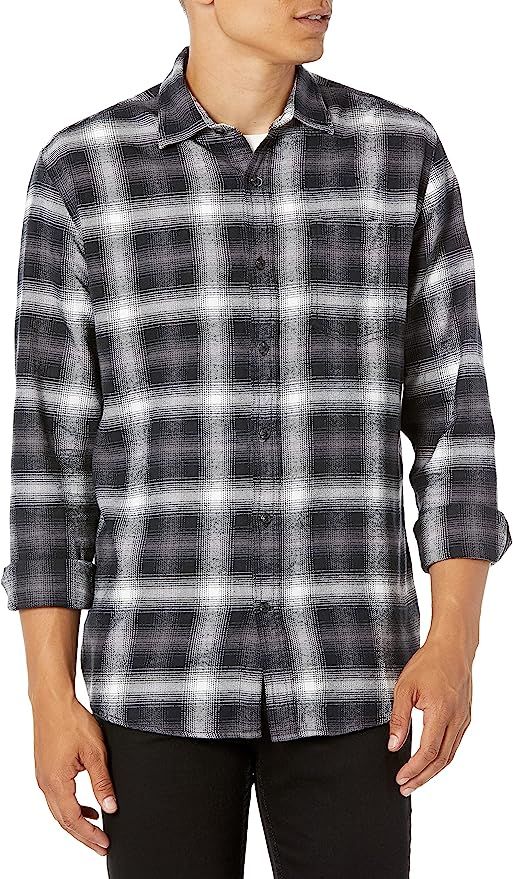 Amazon Essentials Men's Regular-fit Long-Sleeve Plaid Flannel Shirt | Amazon (US)