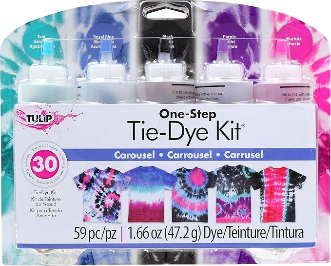 Tulip One-Step Tie-Dye Kit Carousel Colors Tie Dye, 59 Piece Set | Amazon (US)