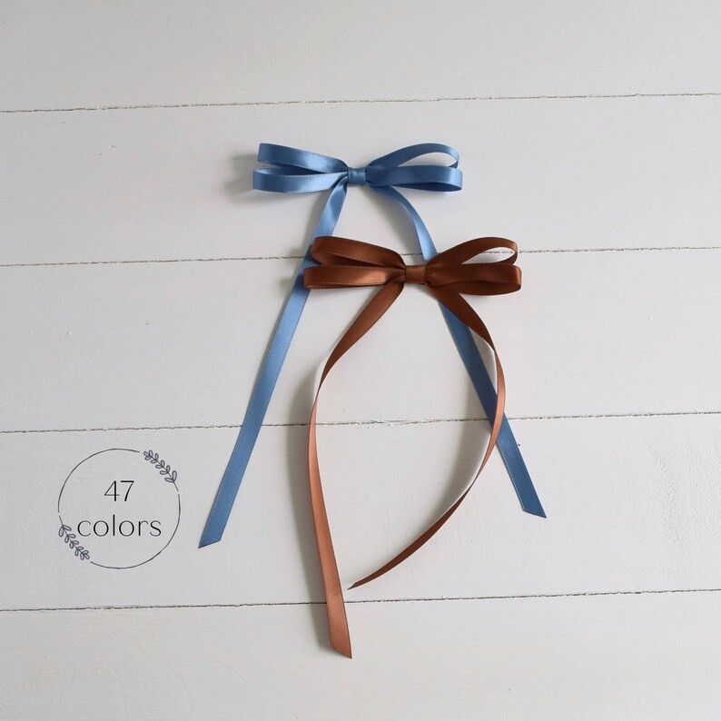 4 Inch Satin Ponytail Long Tail Bow Hair Bows for Women - Etsy | Etsy (US)