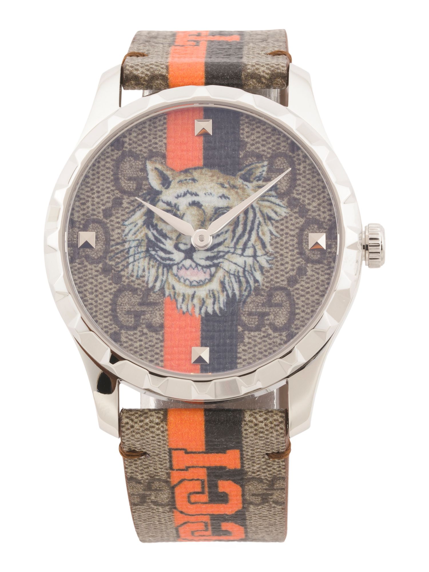 Swiss Made G Timeless Tiger Supreme Leather Strap Watch | TJ Maxx