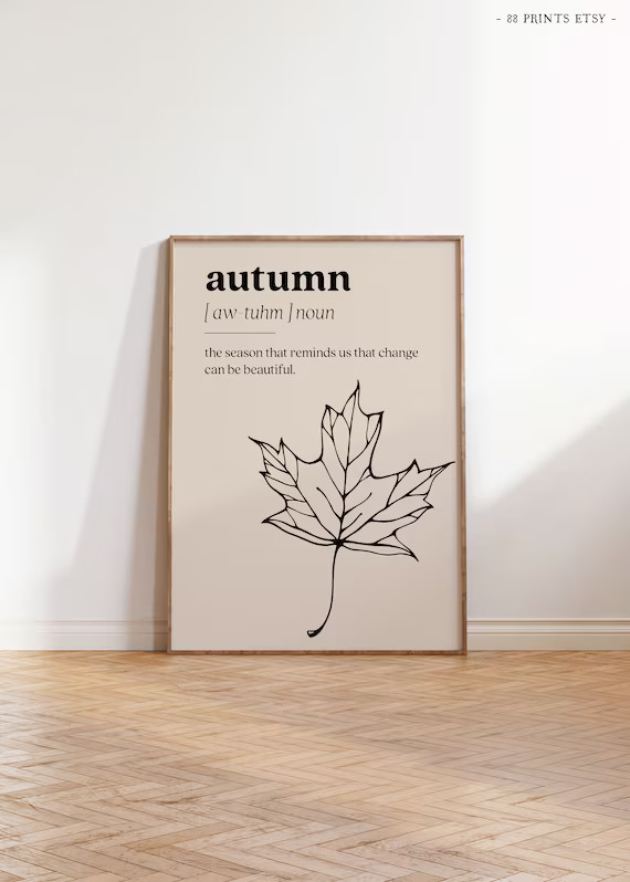 Autumn Definition Print, Autumn Print, Autumn Art, Fall Wall Art, Fall Art, Fall Prints, Autumn D... | Etsy (US)