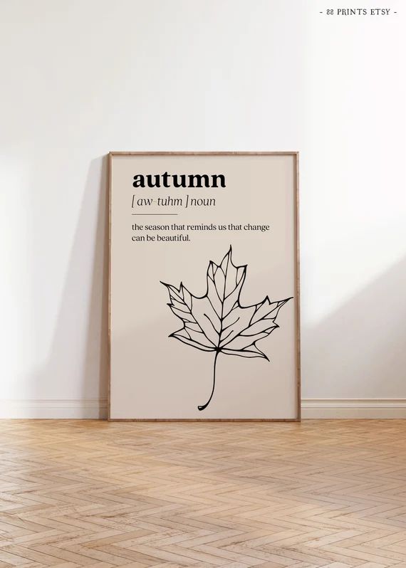 Autumn Definition Print, Autumn Print, Autumn Art, Fall Wall Art, Fall Art, Fall Prints, Autumn D... | Etsy (US)