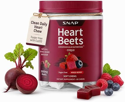 Snap Supplements Beet Root Soft Chews for Adults 35+ and Heart Health Shoppers - Sugar Free, Beet... | Amazon (US)