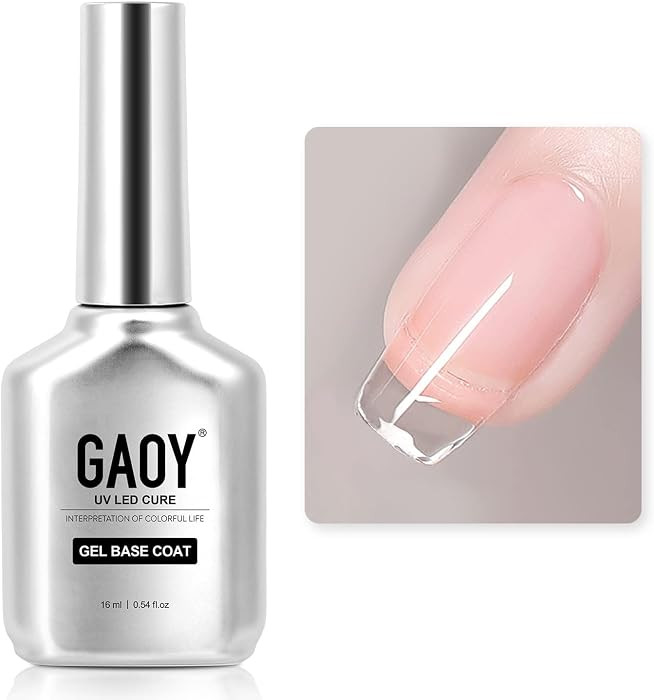 GAOY Gel Base Coat for Gel Nail Polish, 16ml No Wipe Clear Foundation for Long Lasting UV Light C... | Amazon (US)