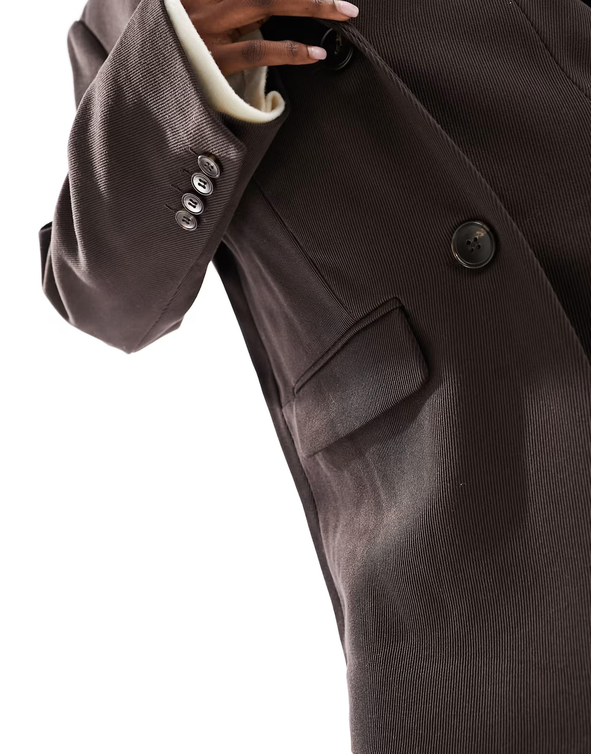 NA-KD oversized twill blazer in brown | ASOS (Global)