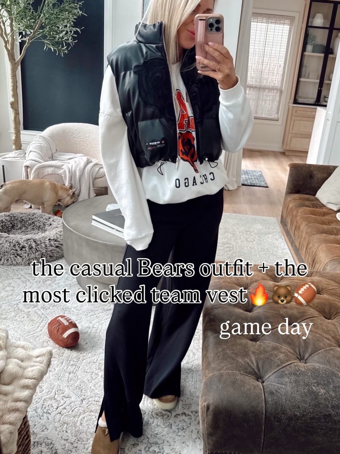 BEAR down!!!🐻
Pants use: LILLIEXSPANX

bears. Gameday. Football. Vest. Outerwear. Casual. 

#LTKSeasonal #LTKootd