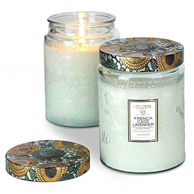Voluspa French Cade and Lavender Large Glass Jar Candle, 16 Ounce | Amazon (US)