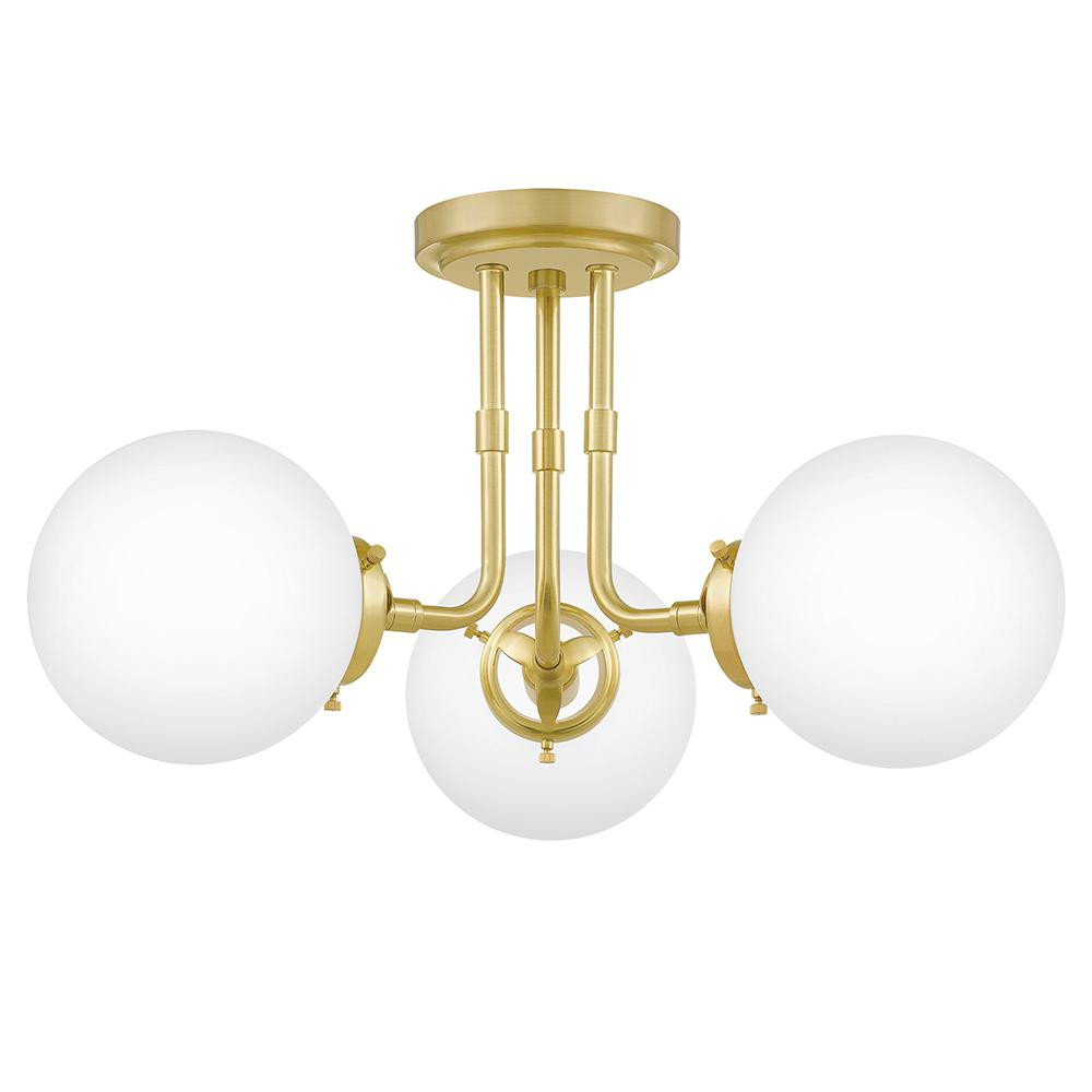 Quoizel Landry 20.5 in. 3-Light Satin Brass Semi-Flush Mount | The Home Depot
