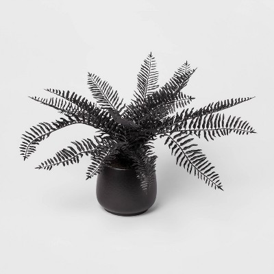 28" x 16" Artificial Fern Arrangement in Ceramic Pot Black - Threshold™ | Target