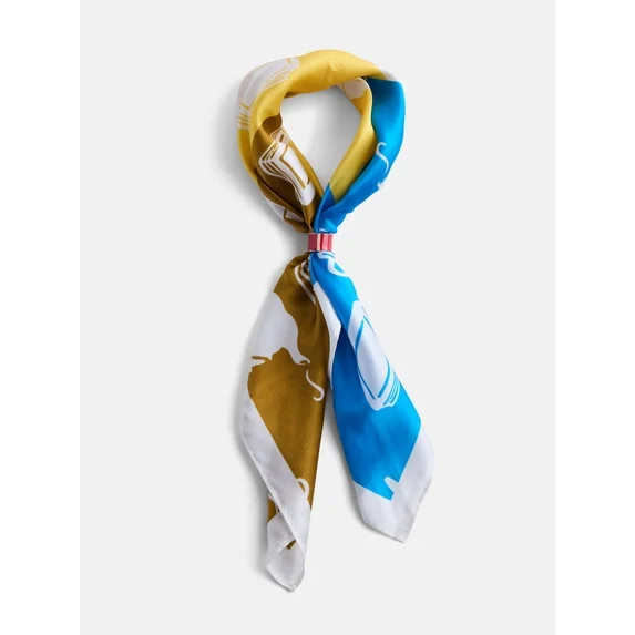 Free Assembly Women's Print Silk Scarf, White | Walmart (US)