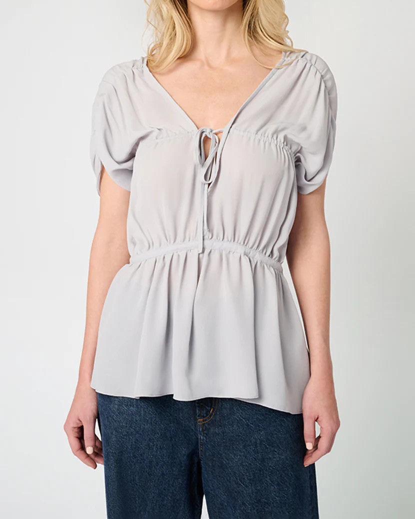 Gathered Cap Short Sleeve Top | We Wore What