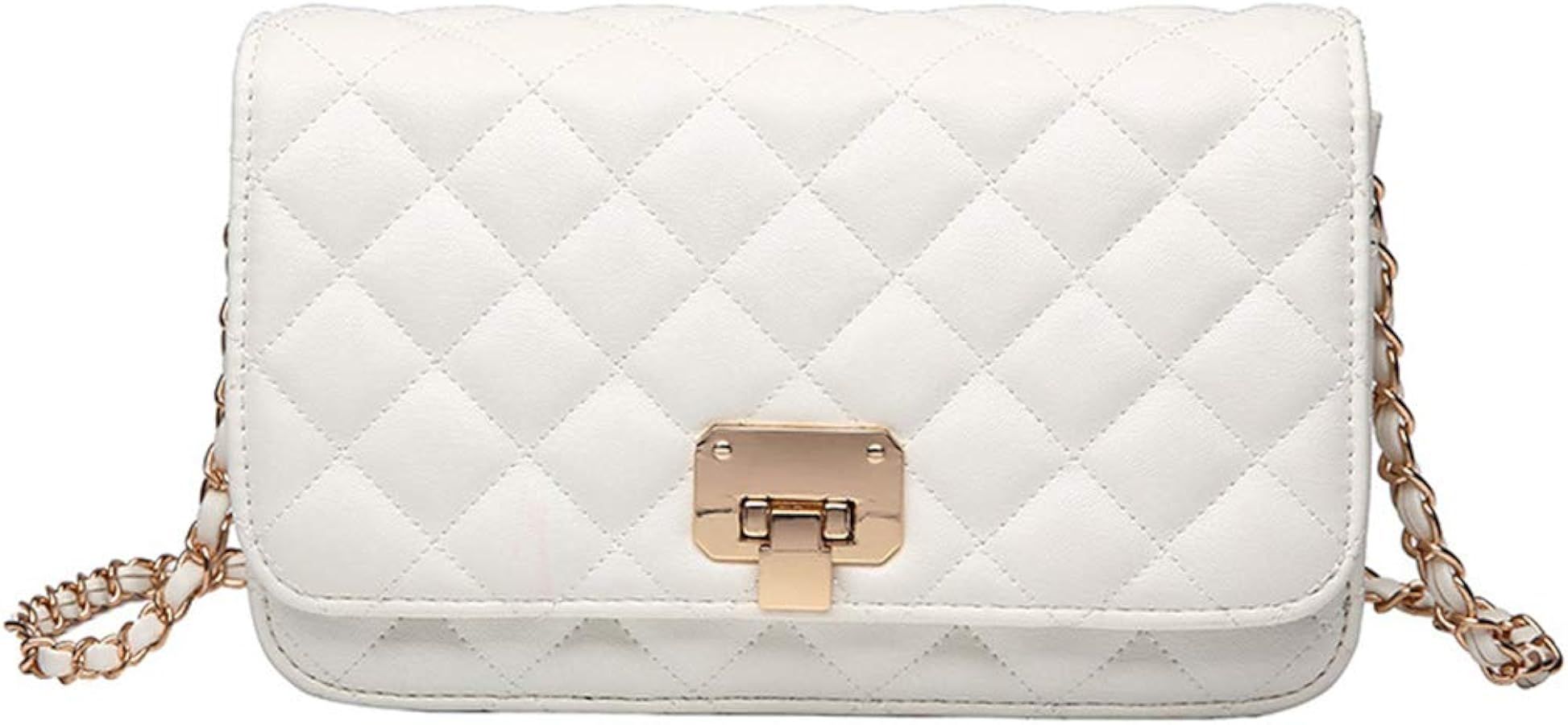 HAKSIM Women Leather Shoulder Bag Fashion Clutch Handbag Quilted Designer Crossbody Bag with Chai... | Amazon (US)