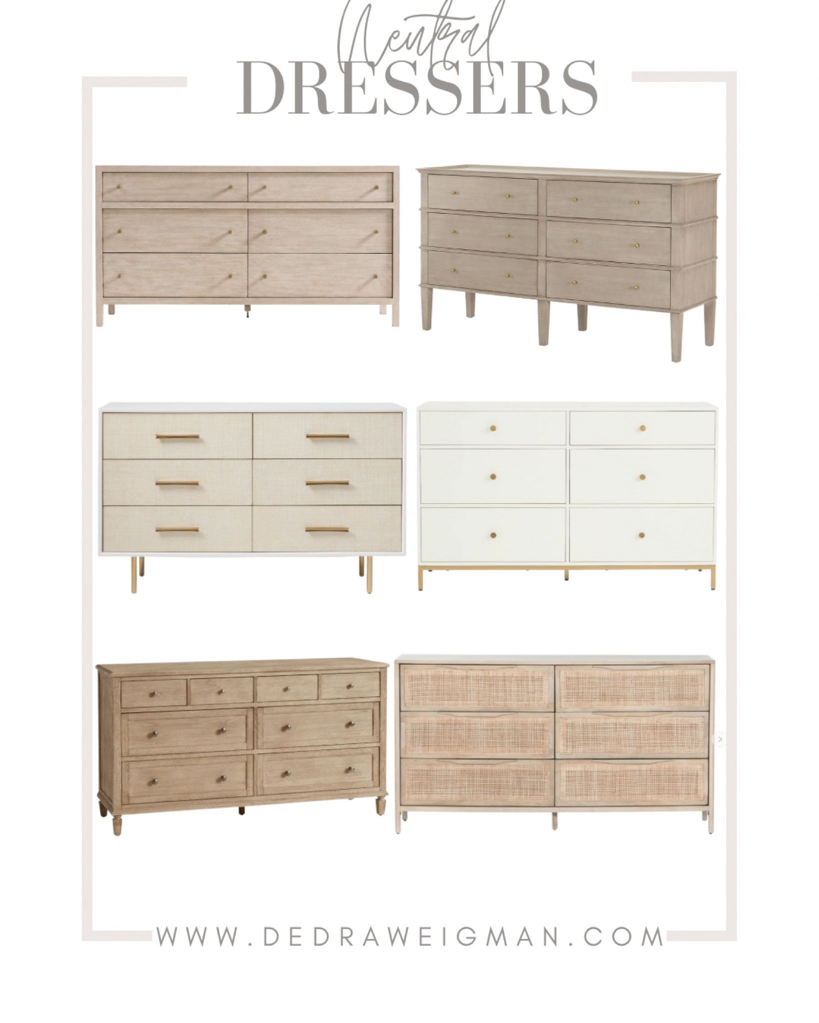 My favorite neutral dressers! Bedroom dressers. Bedroom furniture.

#bedroomfurniture #bedroomdressers #neutraldressers 

#LTKhome