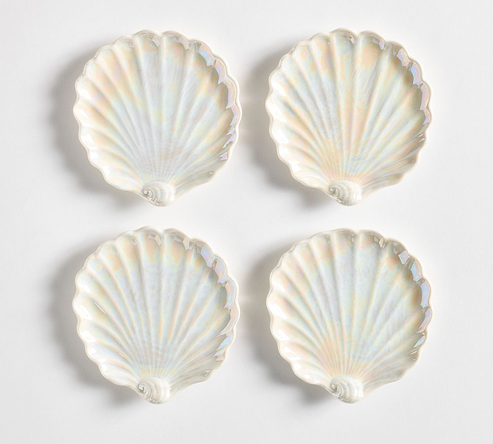 Pearlescent Shell Stoneware Coasters - Set of 4 | Pottery Barn (US)