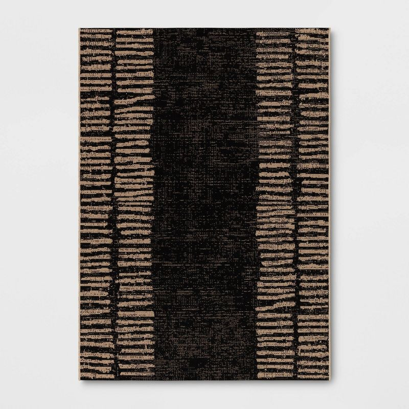 Grace Hash Stripe Indoor/Outdoor Rug Tan/Black - Project 62™ | Target
