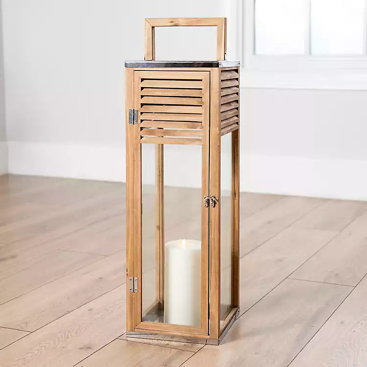 Monterey Wood Shutter Lantern, 29 in. | Kirkland's Home