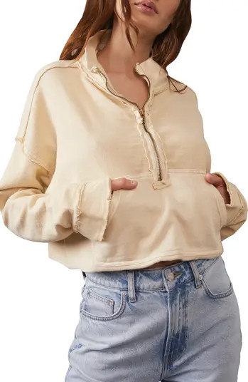 Free People We the Free Kitty Half-Zip Cotton Pullover | Nordstrom | Nordstrom