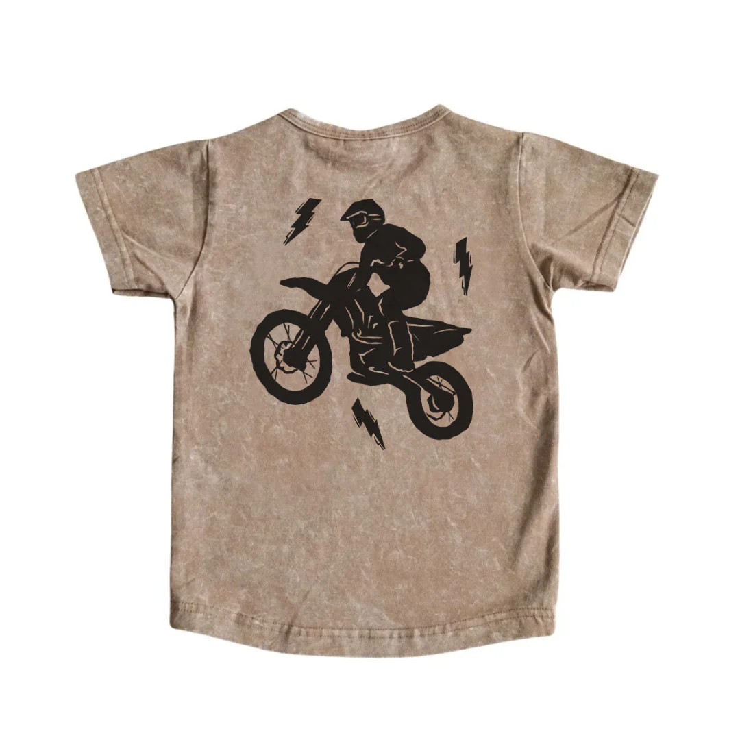 TAUPE FULL THROTTLE ACID WASH TEE | Young and Rad