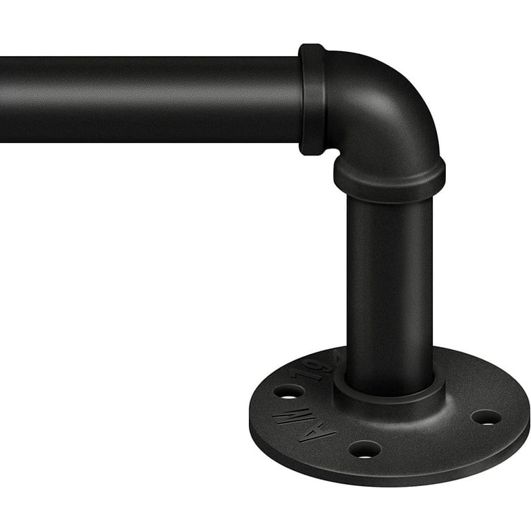 32" to 120"Curtain Rods for Windows, 1 inch Industrial Curtain Rod, Adjustable Wrap Around Black ... | Walmart (US)