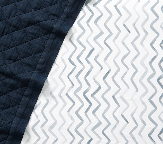 Finley Chevron Organic Fitted Crib Sheet | Pottery Barn Kids