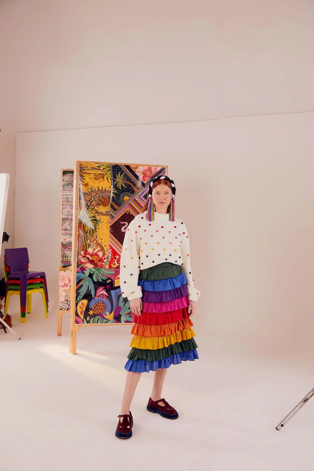 RAINBOW DOTS OFF-WHITE SWEATER | FarmRio (US)