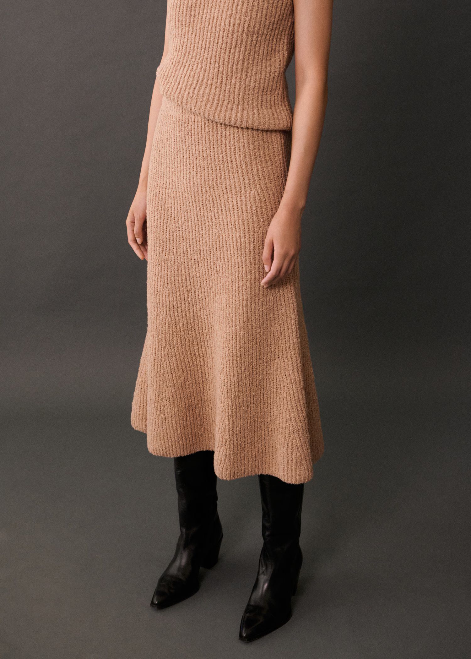 Flared ribbed skirt | MANGO (US)