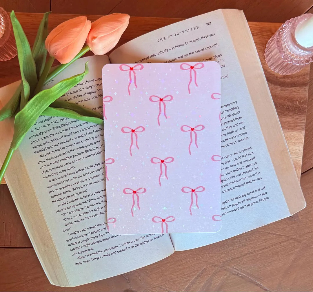 Pink Bows Kindle Insert for Kindle Clear Case, Holographic Kindle Skin Paperwhite, Case for Kindl... | Etsy (US)