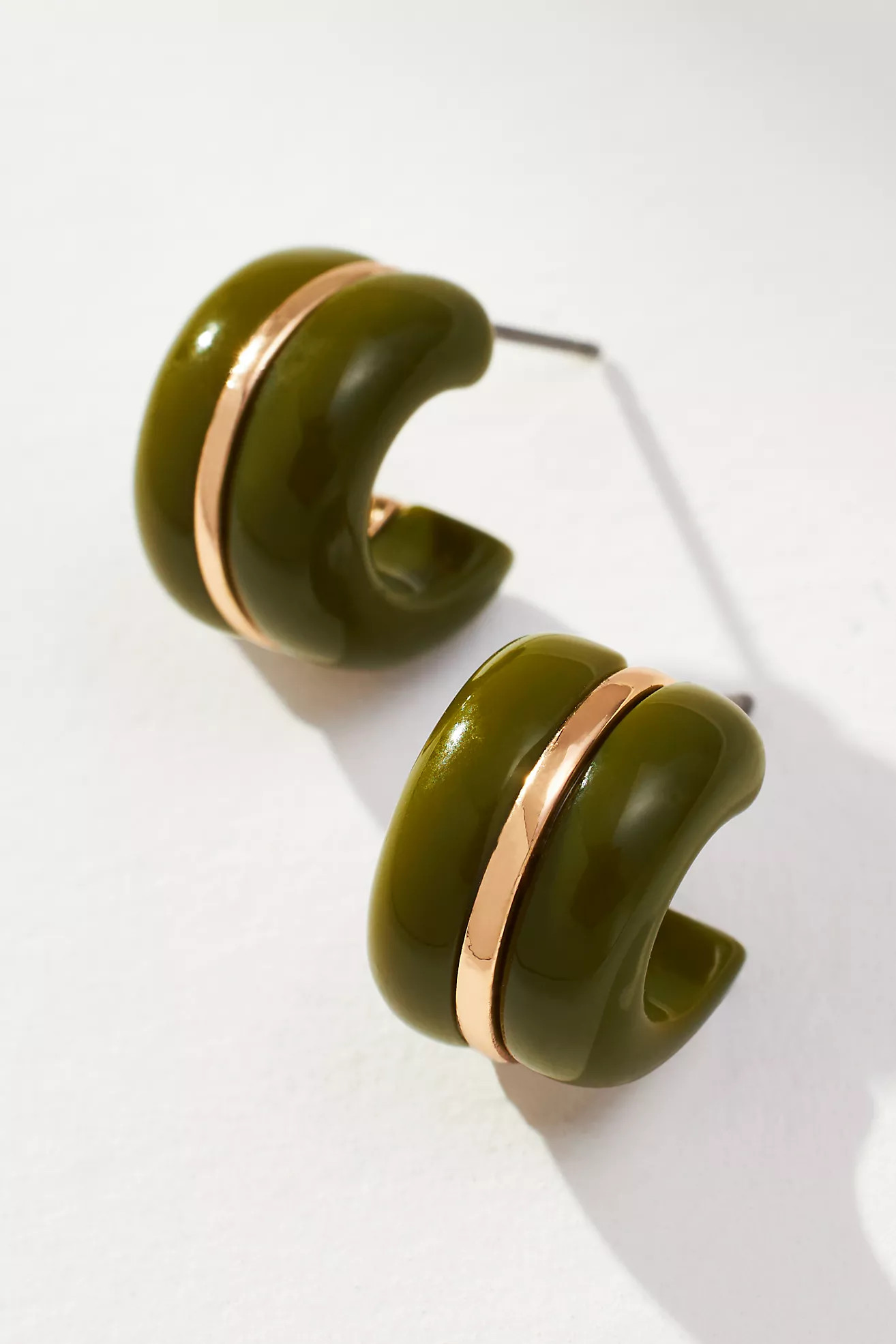 Resin & Gold Huggie Hoop Earrings | Anthropologie (US)