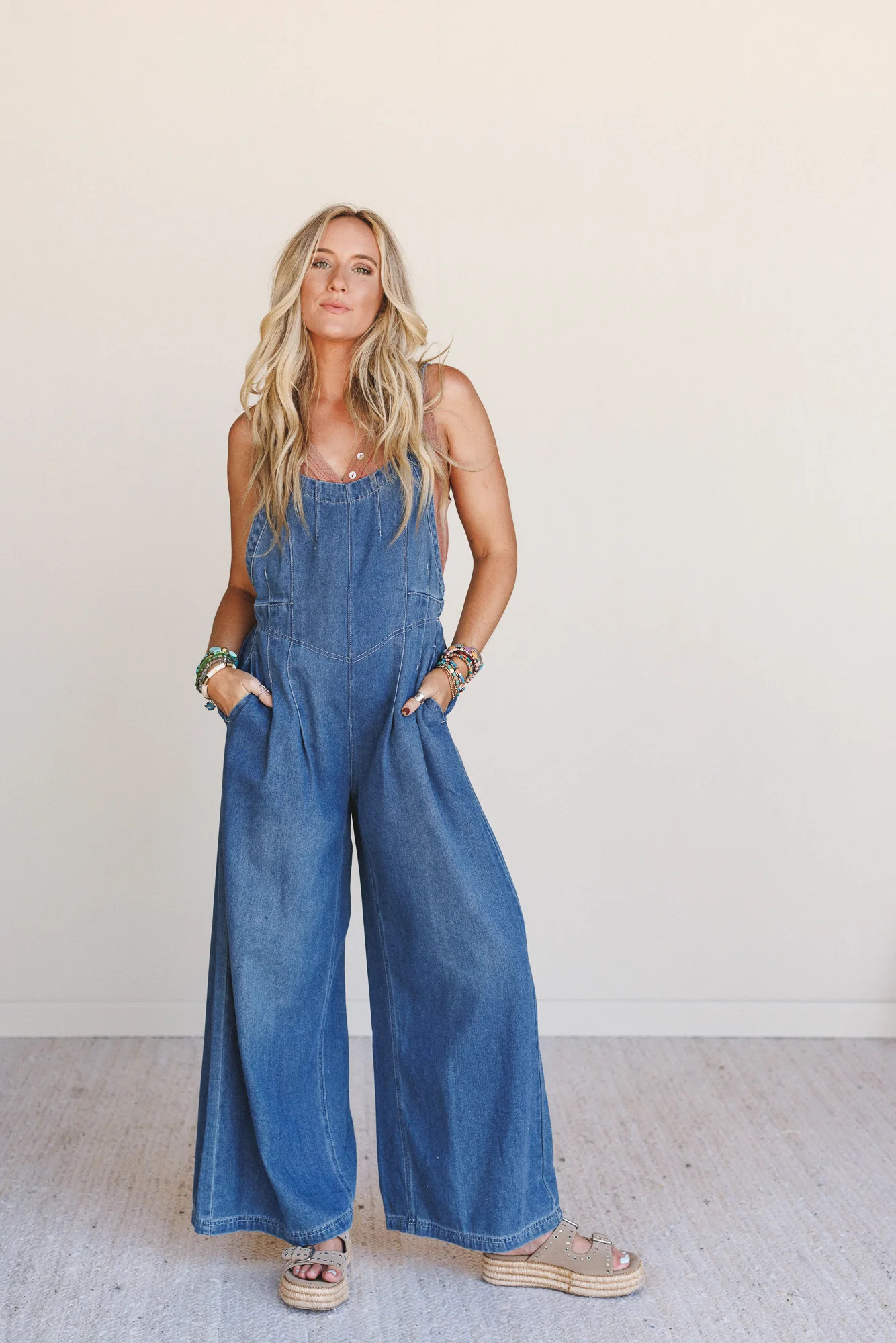 Wild Bay Pocketed Denim Jumpsuit - Medium | Three Bird Nest