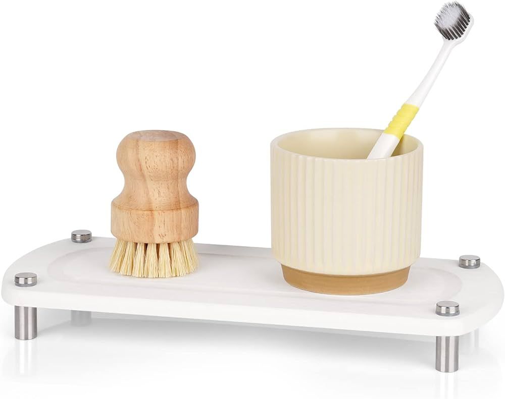 Ozzptuu Sink Caddy Instant Dry Kitchen Sink Organizer Sponge Holder for Kitchen Sink Diatomaceous... | Amazon (US)