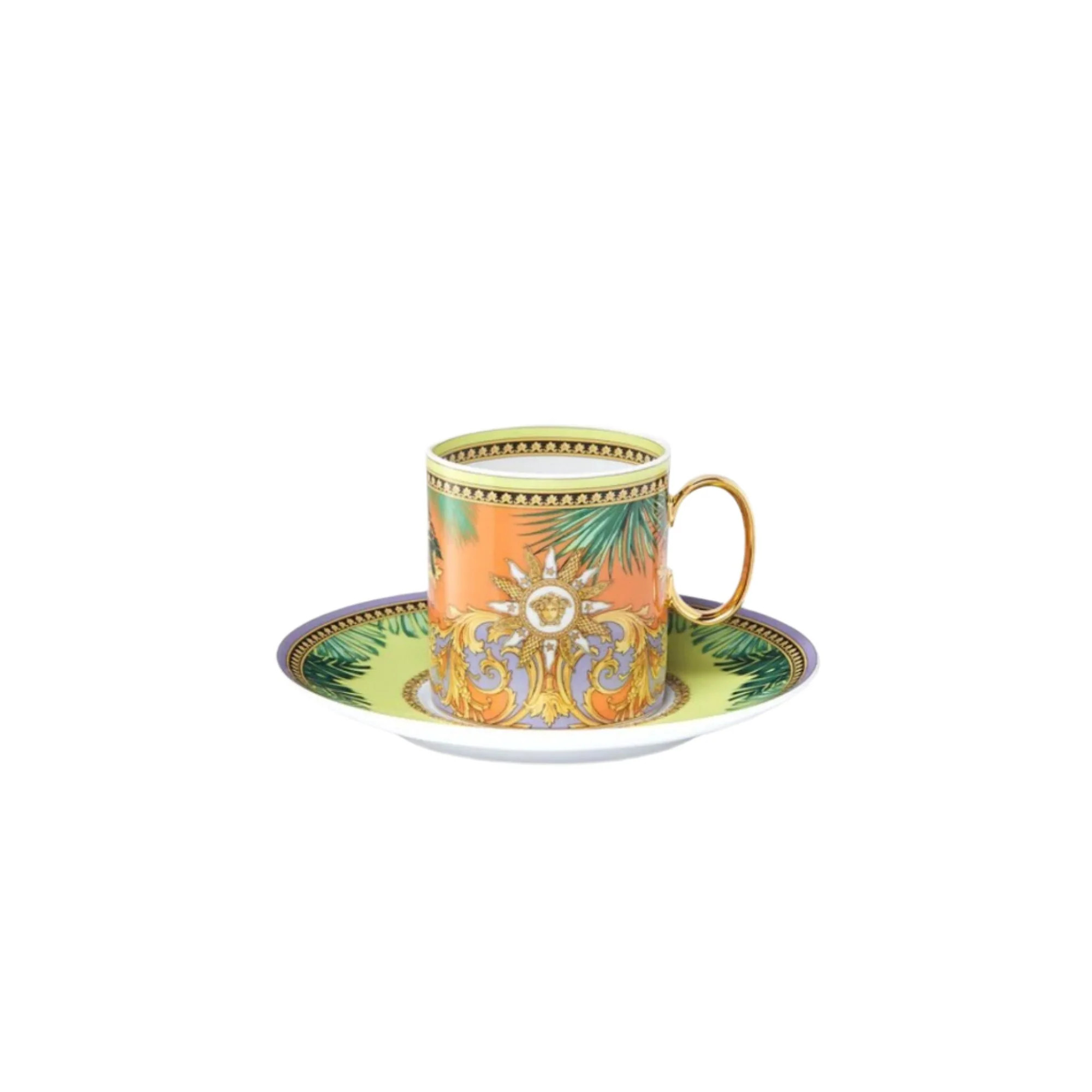 Jungle Animalier - Tea Cup 7oz & Saucer 6 1/4 in Yellow | Gwynn's