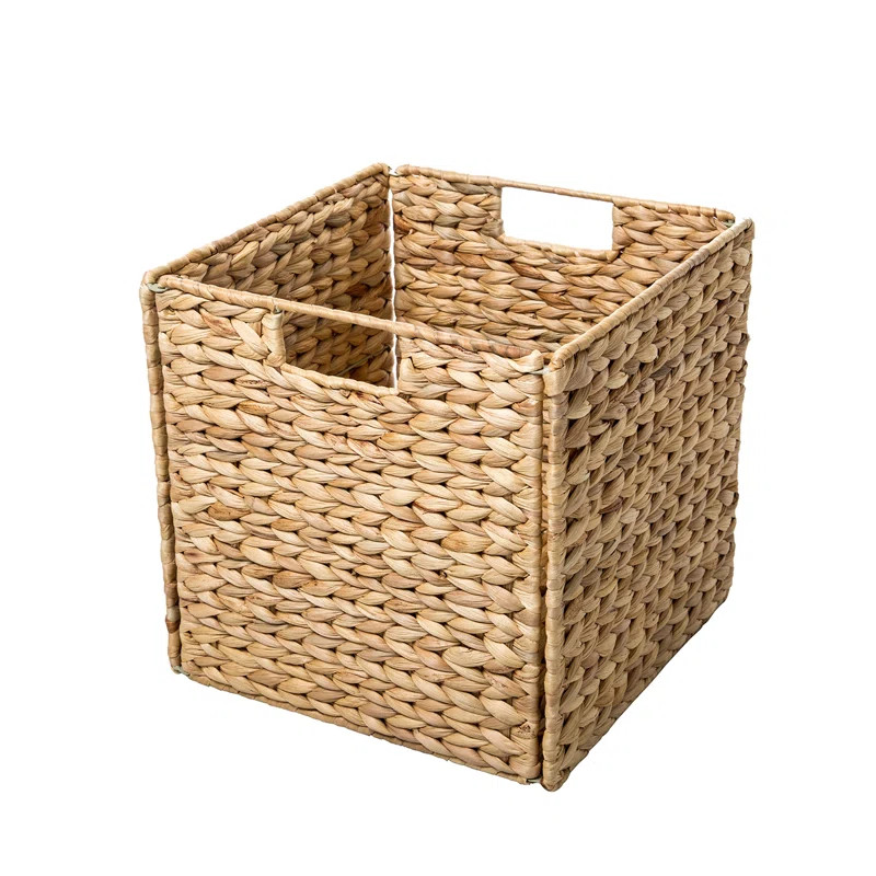 Foldable Hyacinth Storage Basket with Iron Wire Frame | Wayfair North America