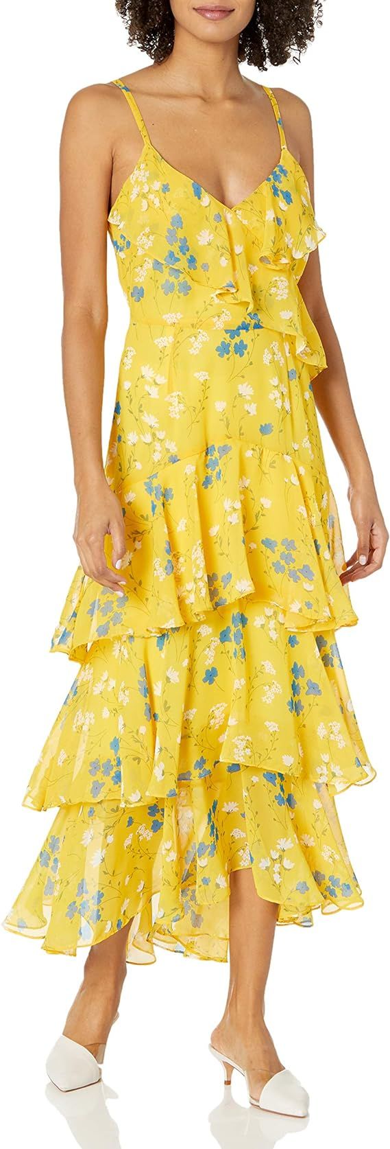 Sugar Lips Women's Mi Amore Floral Print Ruffled Maxi Dress | Amazon (US)