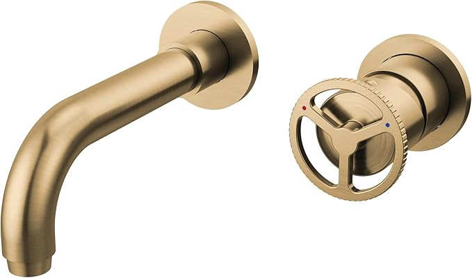 Delta Faucet Trinsic Wall Mount Bathroom Faucet Gold, Wall Mount Faucet Bathroom, Wall Faucets Ba... | Amazon (US)