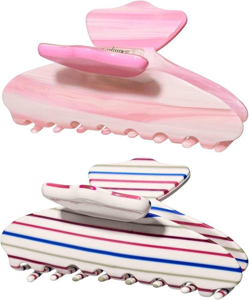 Durable Acetate Hair Claw Clips for Women, Textention Large Cute Jaw Clip for Thick Thin Hair, Ba... | Amazon (US)