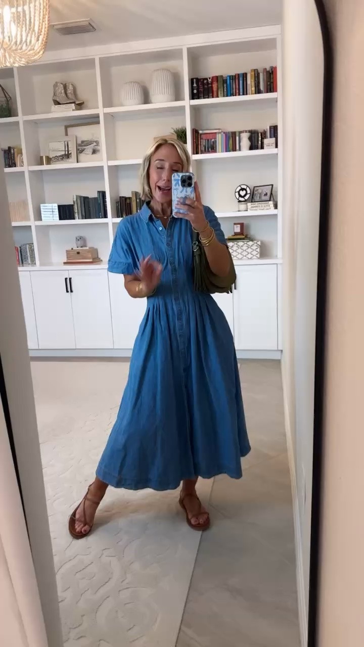 Walmart - new brand on sale. Pleated Waist Midi Shirtdress w/ Short Sleeves - size XS. Was $27.98. Now $21. 3 colors.  Olive Saddle Bag - Was $25.98. Now $19.47. 2 colors.