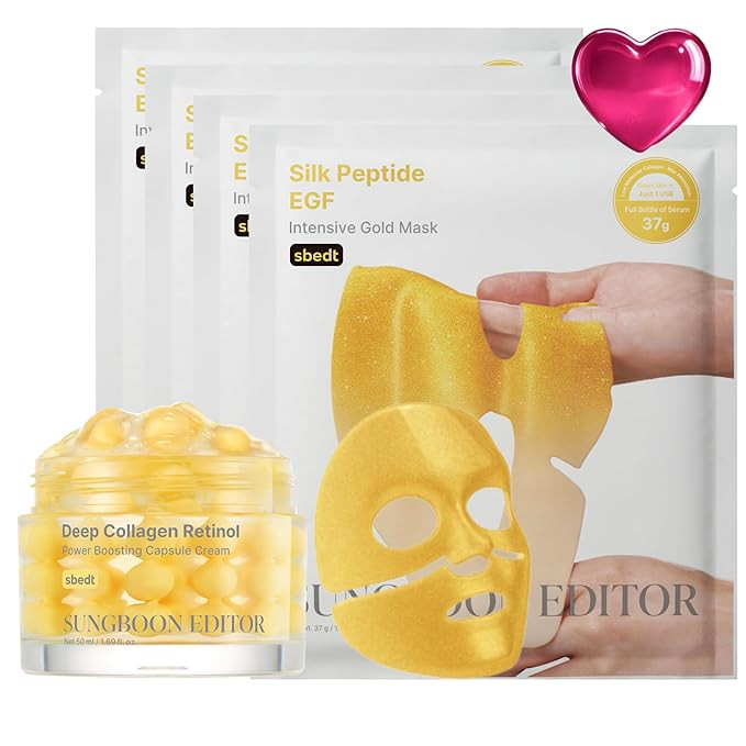 SUNGBOON EDITOR Golden Glow Deep Hydration Duo I Silk Peptide EGF Intensive Gold Mask & Deep Coll... | Amazon (US)