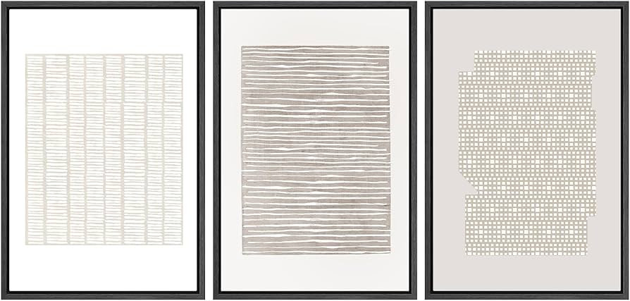 SIGNWIN Framed Canvas Print Wall Art Set Tan Geometric Pattern Landscape Abstract Shapes Cozy Neu... | Amazon (US)