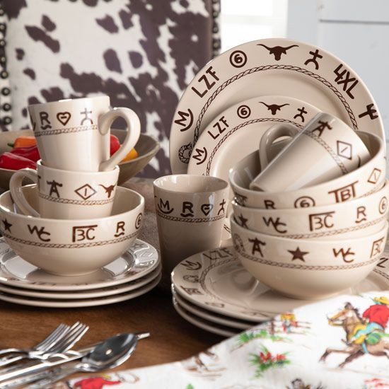 Branded 16-Piece Dinnerware Set | Rod's Western Palace/ Country Grace