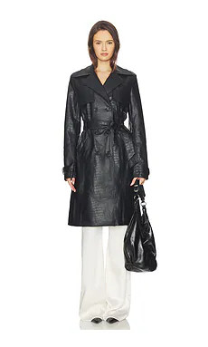 superdown Morgan Faux Leather Coat in Black from Revolve.com | Revolve Clothing (Global)
