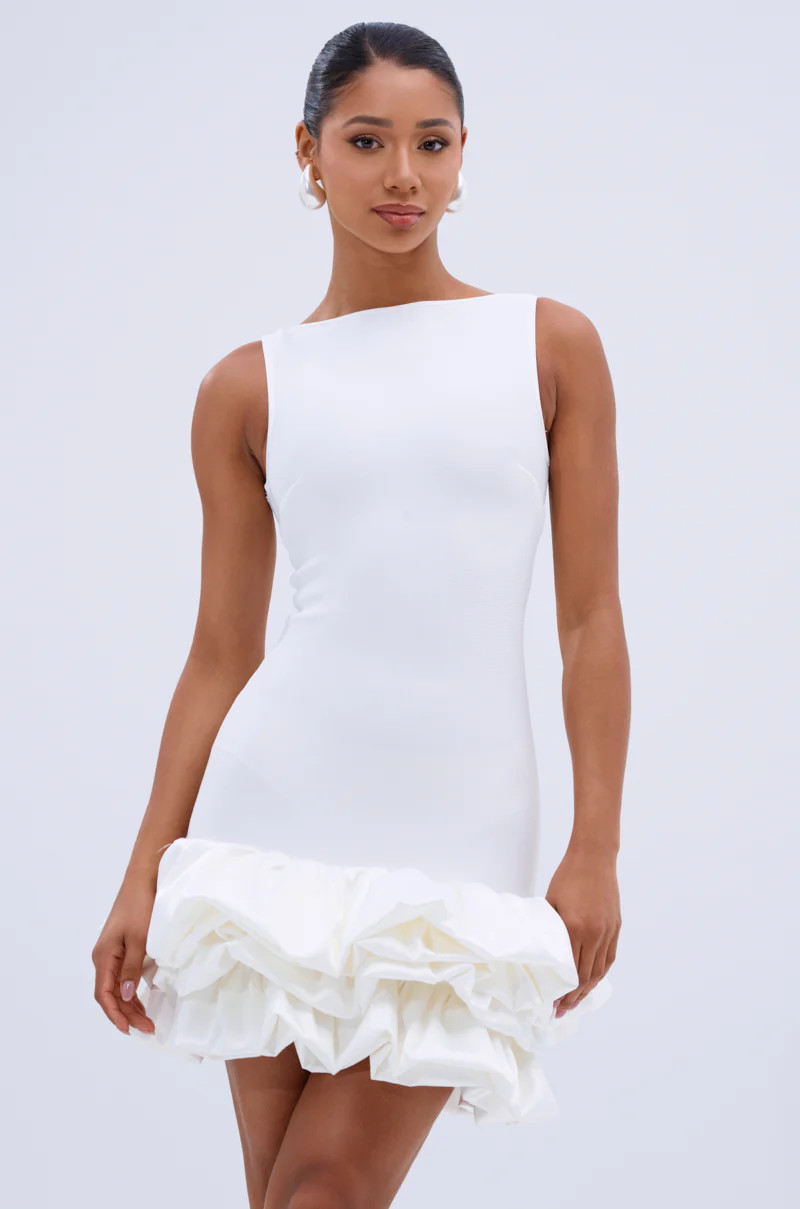 ALL ABOUT ME MINI DRESS IN WHITE | AKIRA