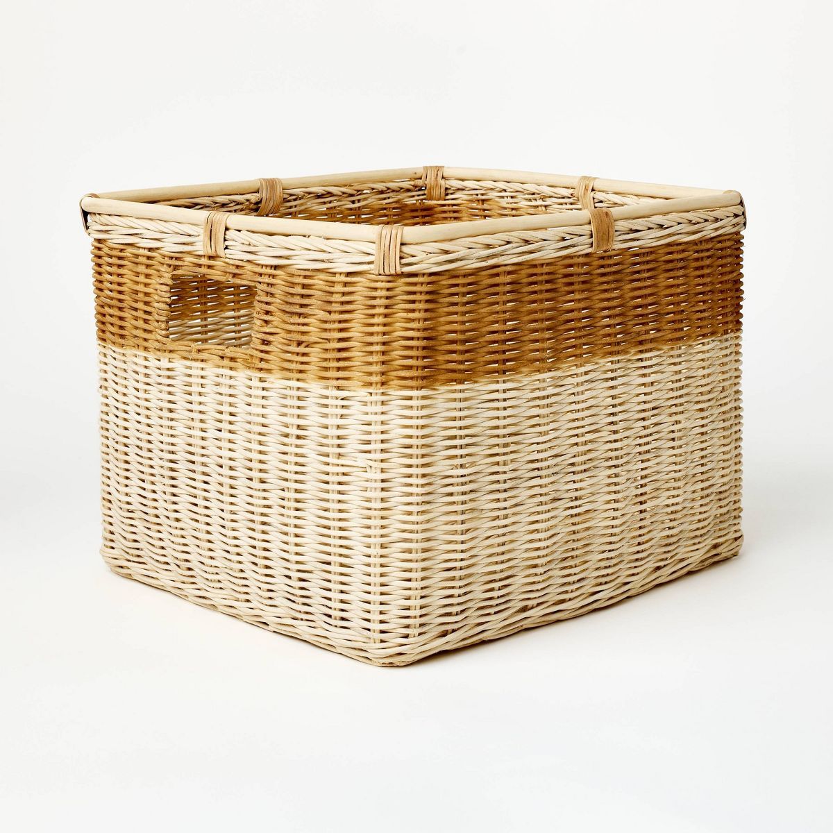 Two Tone Rattan Cube Basket - Threshold™ designed with Studio McGee | Target
