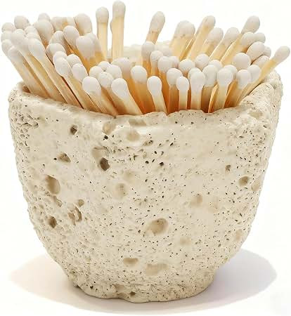 Amazon.com: POPRHINO Concrete Match Holder with Striker, Matchstick Holder, 3.1x2.5 in | Match Ja... | Amazon (US)