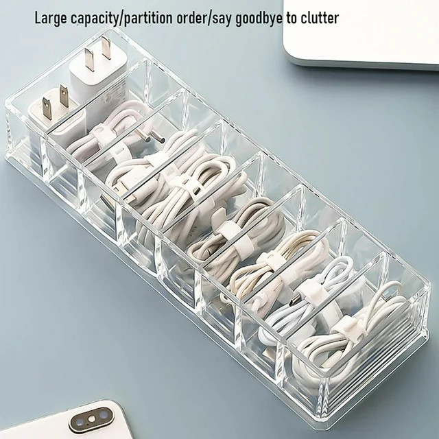 HALJEN Home Edit Containers Drawer Office Transparent Wire Storage Box with Accessories Compartme... | Walmart (US)