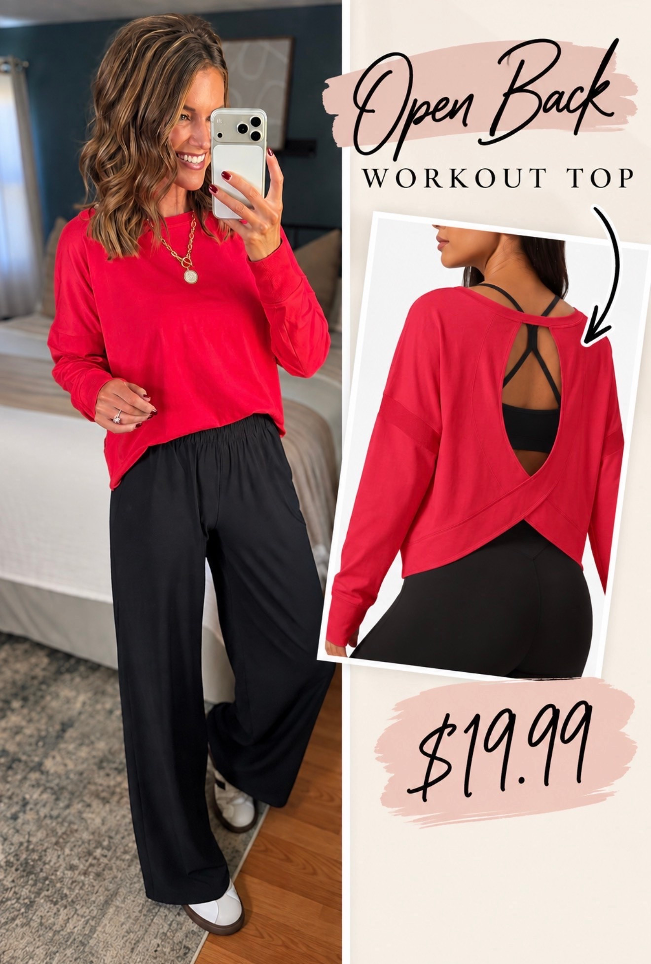 Open back top from Amazon. Cute option for Fall. 
Top/ small
Pants/ medium 32