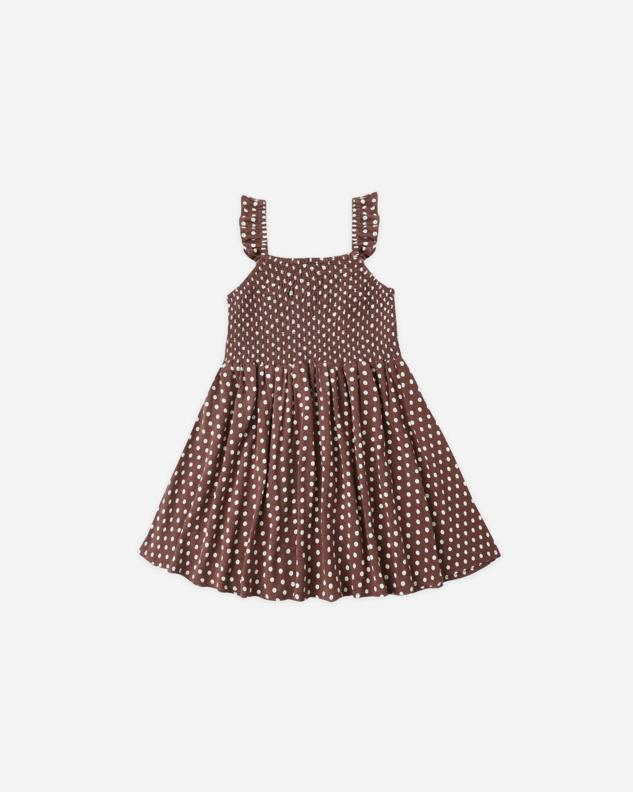 Lainey Dress Chocolate Polka Dot | Rylee + Cru
